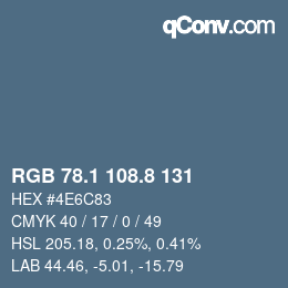 Farbcode: RGB 78.1 108.8 131 | qconv.com