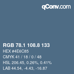 Color code: RGB 78.1 108.8 133 | qconv.com
