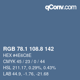Color code: RGB 78.1 108.8 142 | qconv.com