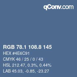 Color code: RGB 78.1 108.8 145 | qconv.com