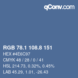 Color code: RGB 78.1 108.8 151 | qconv.com