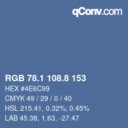 Color code: RGB 78.1 108.8 153 | qconv.com