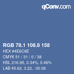 Color code: RGB 78.1 108.8 158 | qconv.com