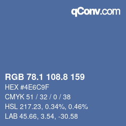 Color code: RGB 78.1 108.8 159 | qconv.com