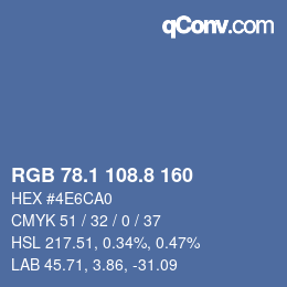 Color code: RGB 78.1 108.8 160 | qconv.com