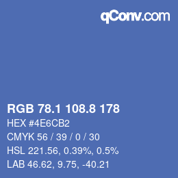 Color code: RGB 78.1 108.8 178 | qconv.com