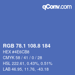Color code: RGB 78.1 108.8 184 | qconv.com