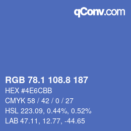 カラーコード: RGB 78.1 108.8 187 | qconv.com