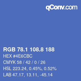 Color code: RGB 78.1 108.8 188 | qconv.com