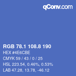 Color code: RGB 78.1 108.8 190 | qconv.com