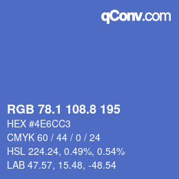 Color code: RGB 78.1 108.8 195 | qconv.com
