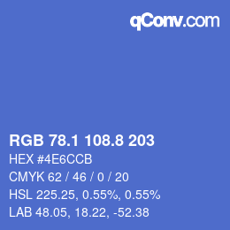 Color code: RGB 78.1 108.8 203 | qconv.com