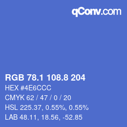 Color code: RGB 78.1 108.8 204 | qconv.com