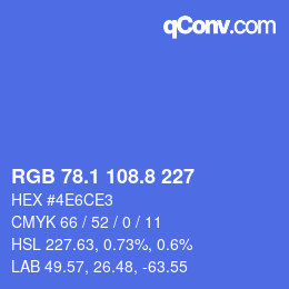カラーコード: RGB 78.1 108.8 227 | qconv.com
