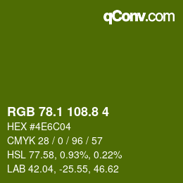カラーコード: RGB 78.1 108.8 4 | qconv.com