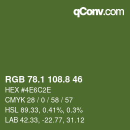 カラーコード: RGB 78.1 108.8 46 | qconv.com