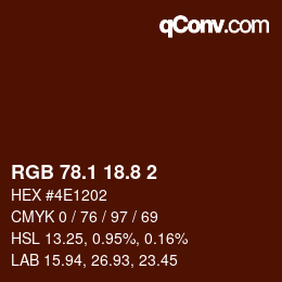 カラーコード: RGB 78.1 18.8 2 | qconv.com