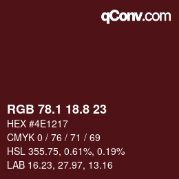 Color code: RGB 78.1 18.8 23 | qconv.com