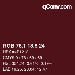 Color code: RGB 78.1 18.8 24 | qconv.com