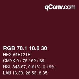 Color code: RGB 78.1 18.8 30 | qconv.com
