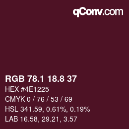 カラーコード: RGB 78.1 18.8 37 | qconv.com