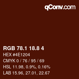 Color code: RGB 78.1 18.8 4 | qconv.com