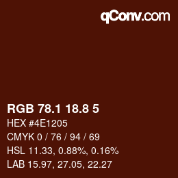 Color code: RGB 78.1 18.8 5 | qconv.com