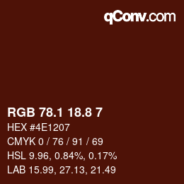 カラーコード: RGB 78.1 18.8 7 | qconv.com
