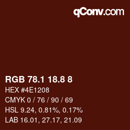 カラーコード: RGB 78.1 18.8 8 | qconv.com
