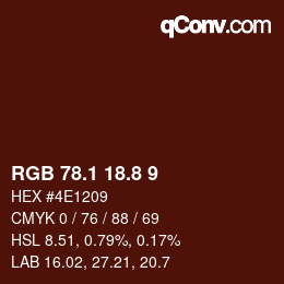 Color code: RGB 78.1 18.8 9 | qconv.com