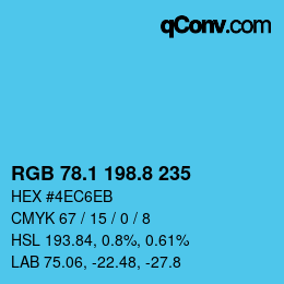 Color code: RGB 78.1 198.8 235 | qconv.com