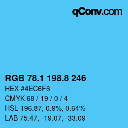 Color code: RGB 78.1 198.8 246 | qconv.com