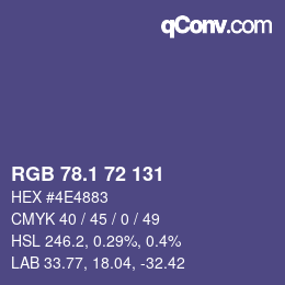カラーコード: RGB 78.1 72 131 | qconv.com