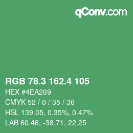 カラーコード: RGB 78.3 162.4 105 | qconv.com