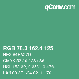 カラーコード: RGB 78.3 162.4 125 | qconv.com