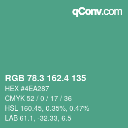 カラーコード: RGB 78.3 162.4 135 | qconv.com