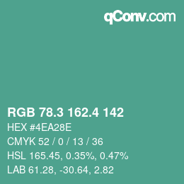 カラーコード: RGB 78.3 162.4 142 | qconv.com