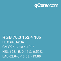 カラーコード: RGB 78.3 162.4 186 | qconv.com