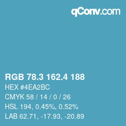 カラーコード: RGB 78.3 162.4 188 | qconv.com