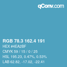カラーコード: RGB 78.3 162.4 191 | qconv.com