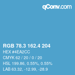 カラーコード: RGB 78.3 162.4 204 | qconv.com