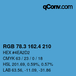 カラーコード: RGB 78.3 162.4 210 | qconv.com