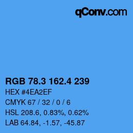カラーコード: RGB 78.3 162.4 239 | qconv.com
