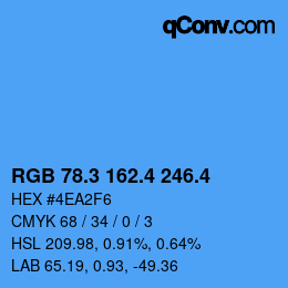 カラーコード: RGB 78.3 162.4 246.4 | qconv.com