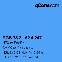カラーコード: RGB 78.3 162.4 247 | qconv.com