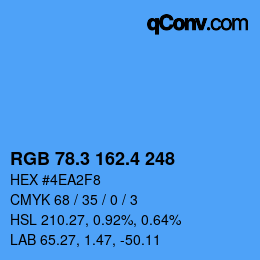 カラーコード: RGB 78.3 162.4 248 | qconv.com