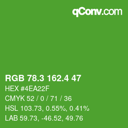 カラーコード: RGB 78.3 162.4 47 | qconv.com