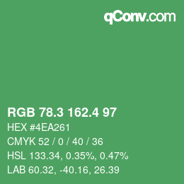 カラーコード: RGB 78.3 162.4 97 | qconv.com