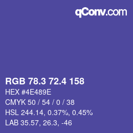カラーコード: RGB 78.3 72.4 158 | qconv.com