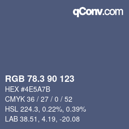 カラーコード: RGB 78.3 90 123 | qconv.com